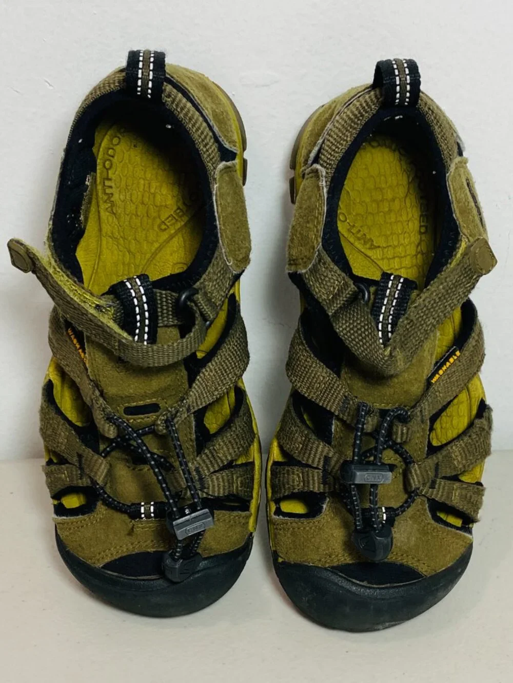 KEEN Kids Sz 13 SeaCamp2 Waterproof Sport Hiking Sandal,Green, Anti-Odor Footbed
